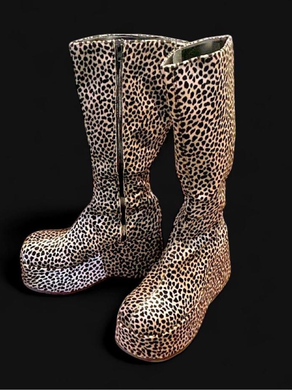 Y2K Leopard-Cheetah Print Platform Boots by 9&Co